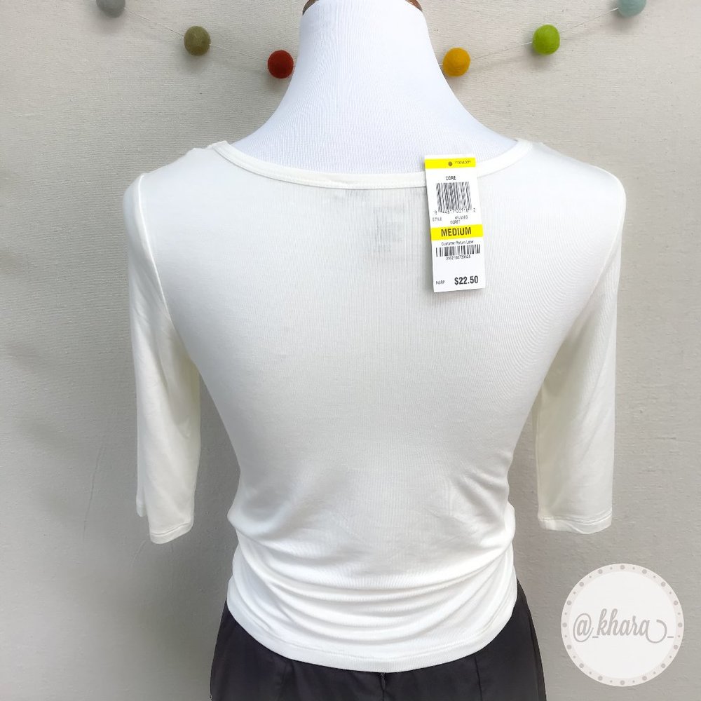 American Rag Half-Sleeve Long Crop Top - Picture 9 of 14